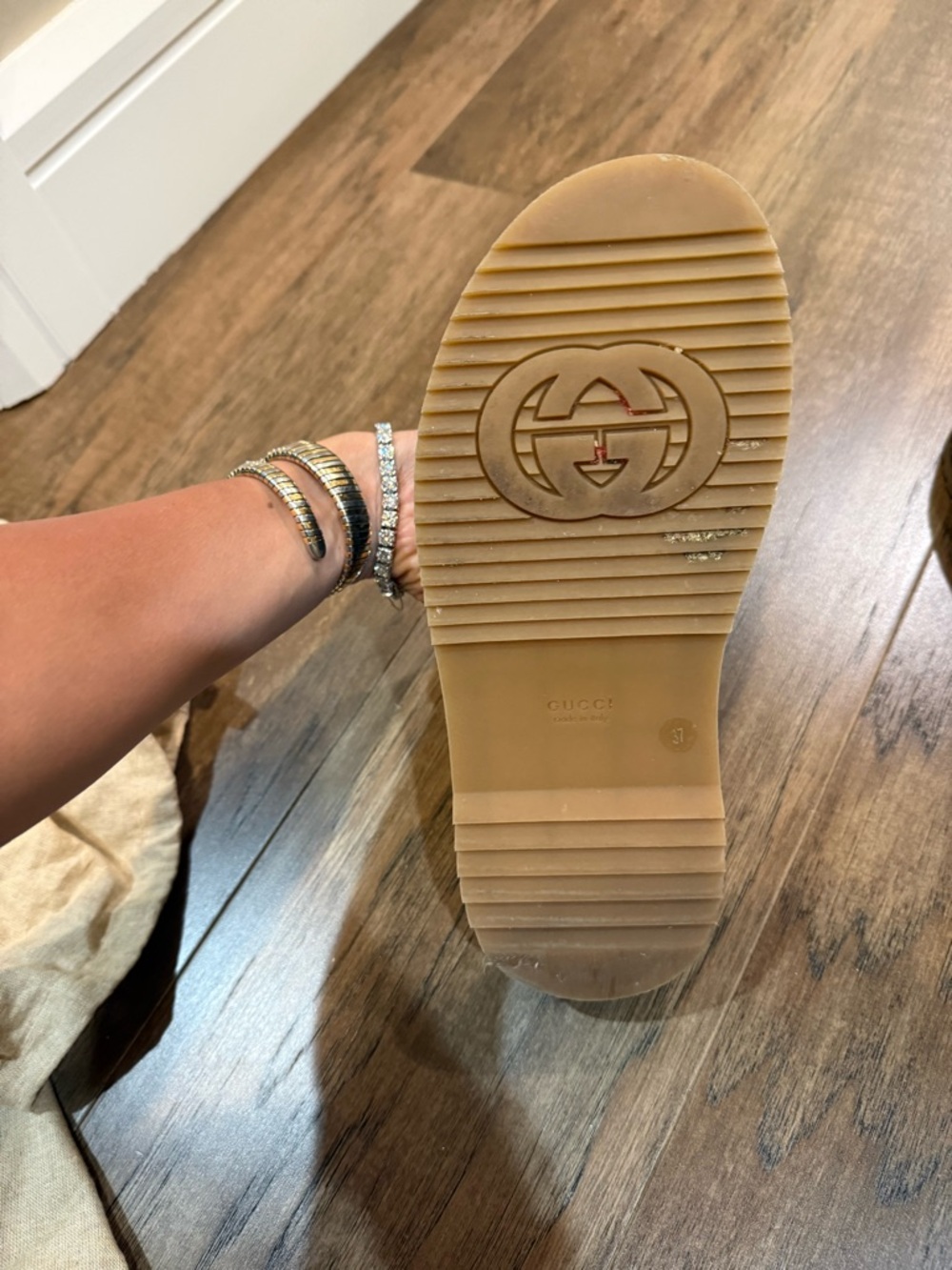 Gucci Blue Denim GG Platform Slide Mules - Picture 5 of 7